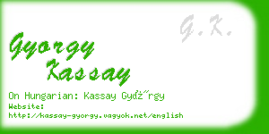 gyorgy kassay business card